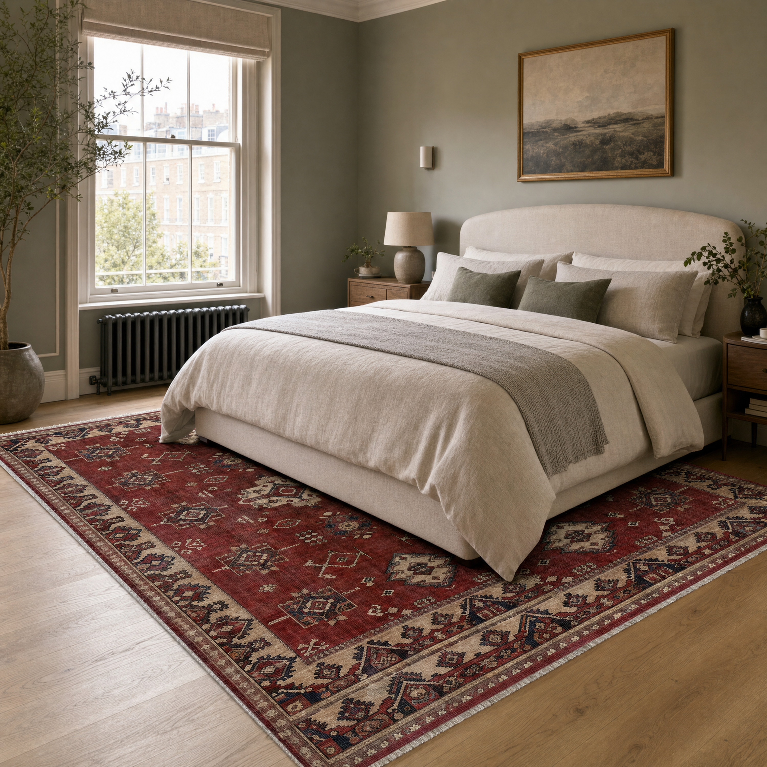 RW3029 washable area rug in a modern bedroom
