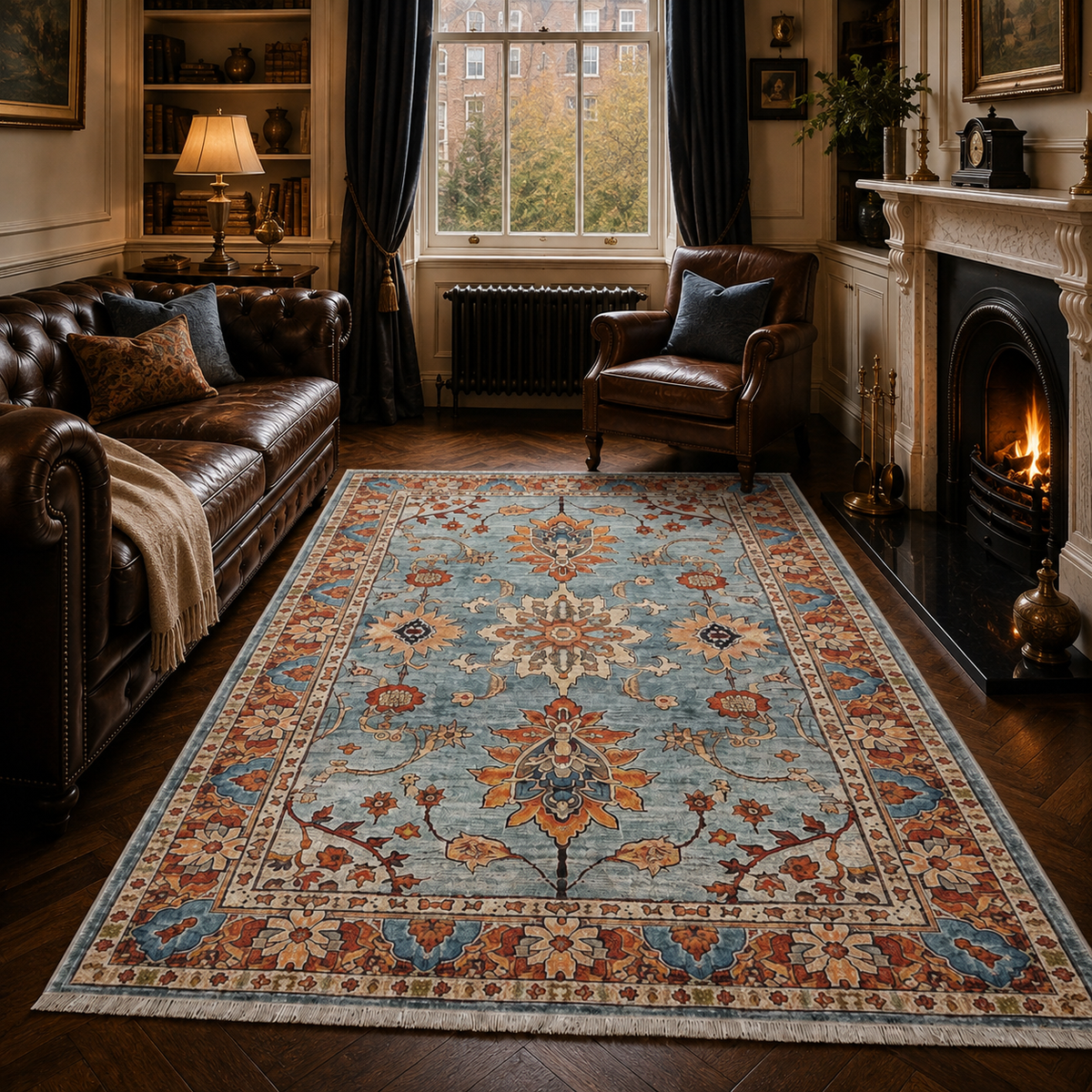 RW3030 washable chenille area rug, room scene