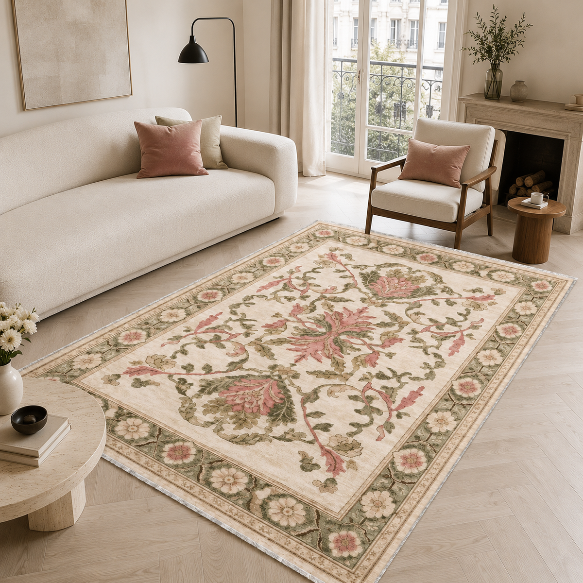 RW3036 washable chenille area rug, room scene