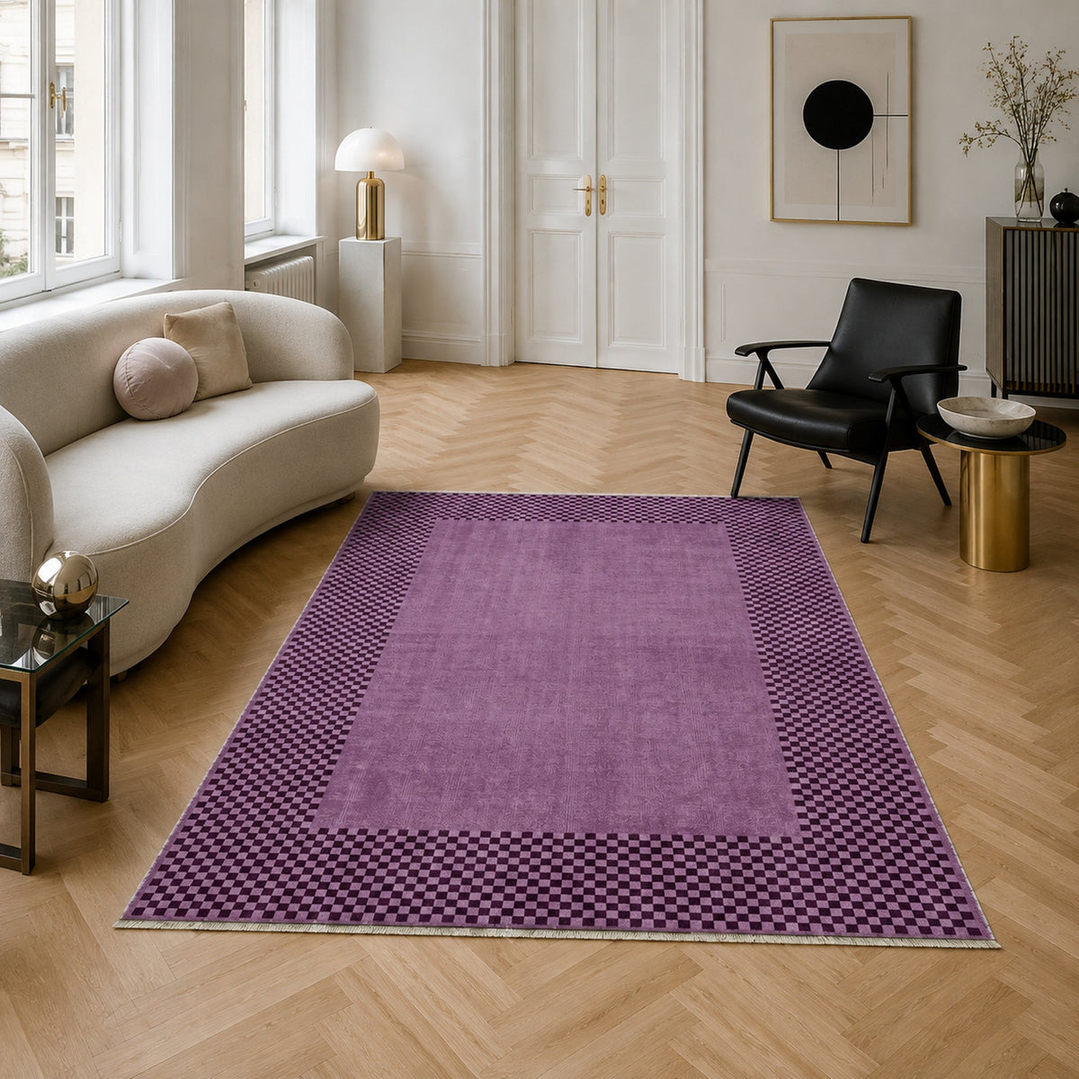 RW3047403 washable chenille area rug, room scene