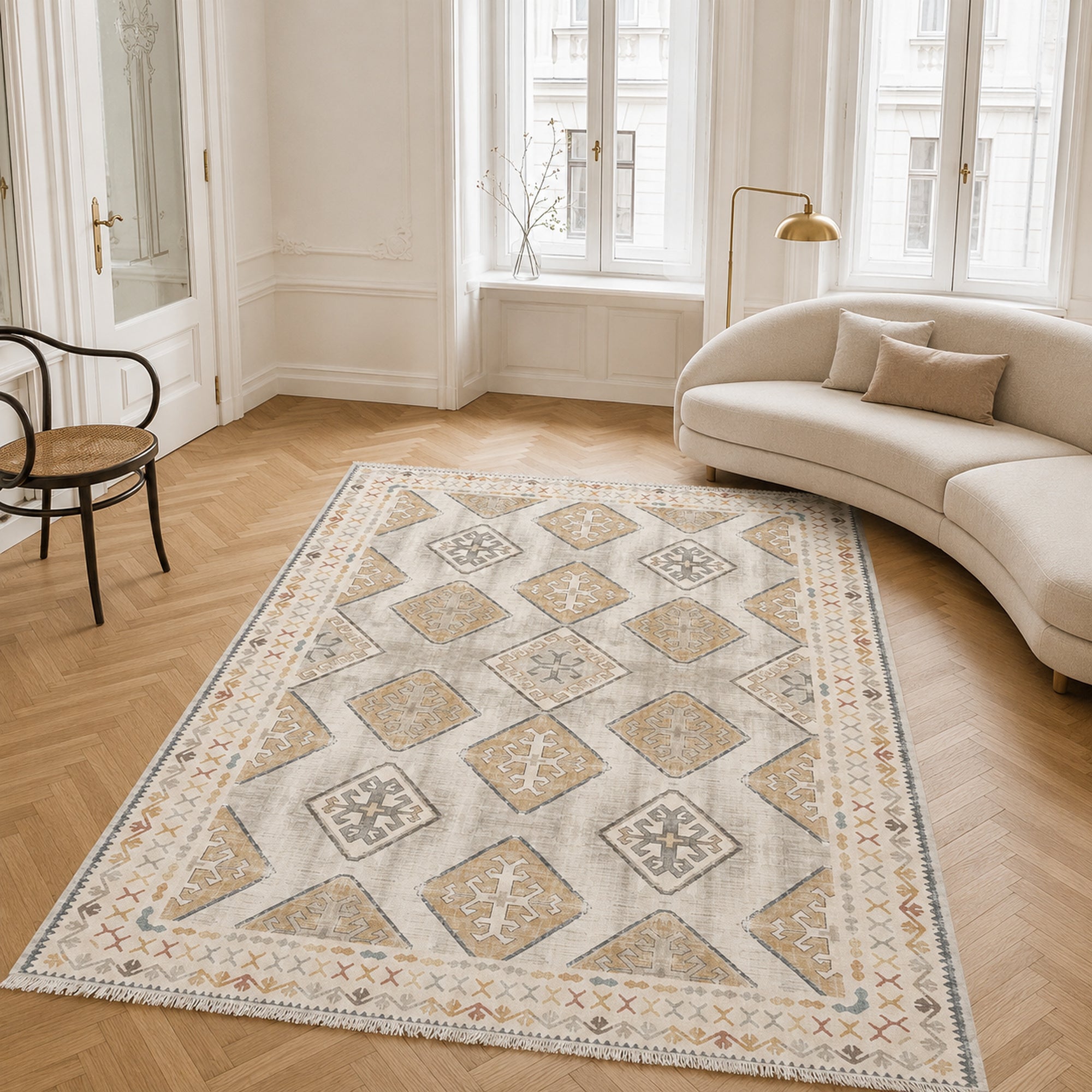 RW3048 washable chenille area rug, room scene