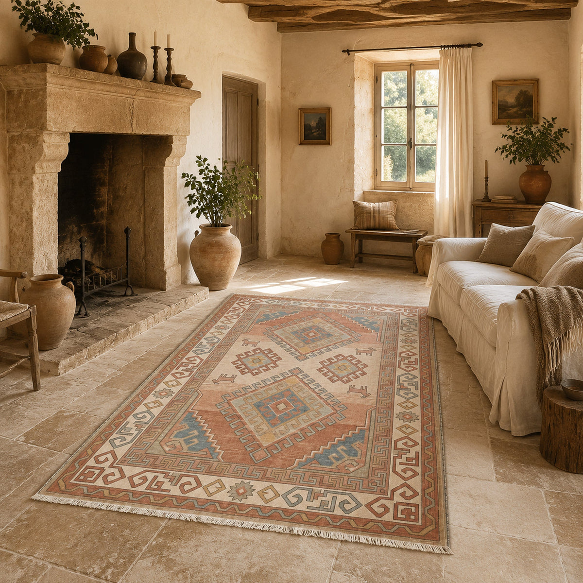 RW30490310 washable chenille area rug, room scene