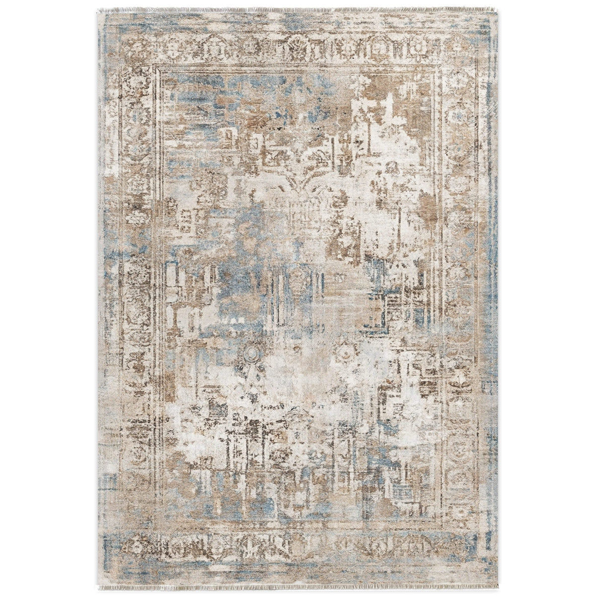 RW7006 washable chenille area rug viewed from above