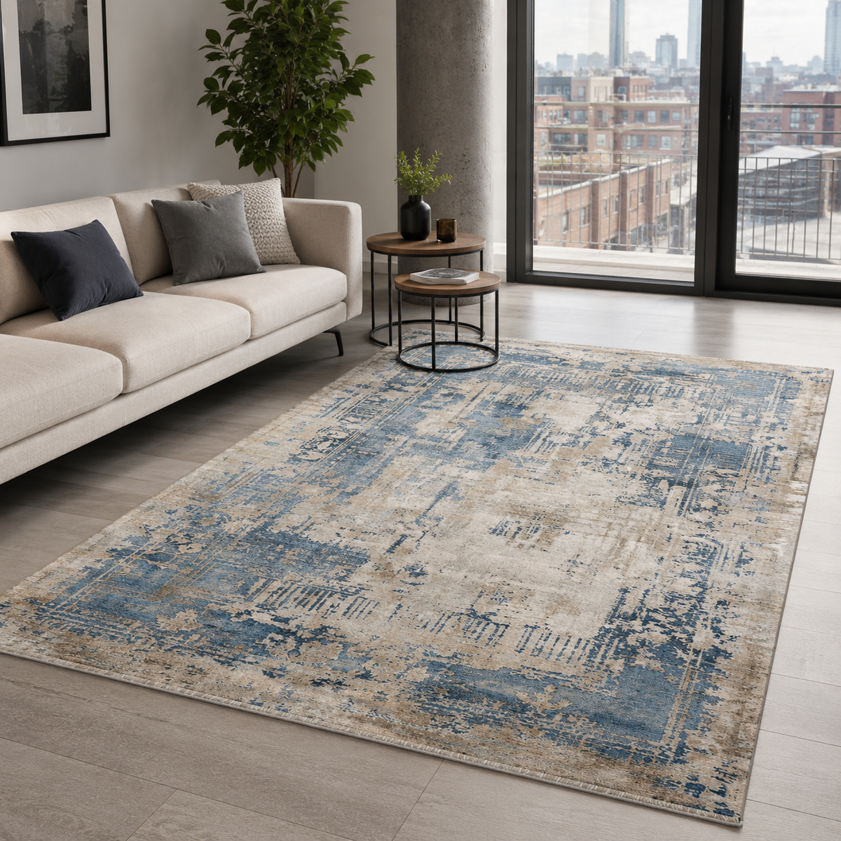 RW7007 washable chenille rug texture and pattern detail