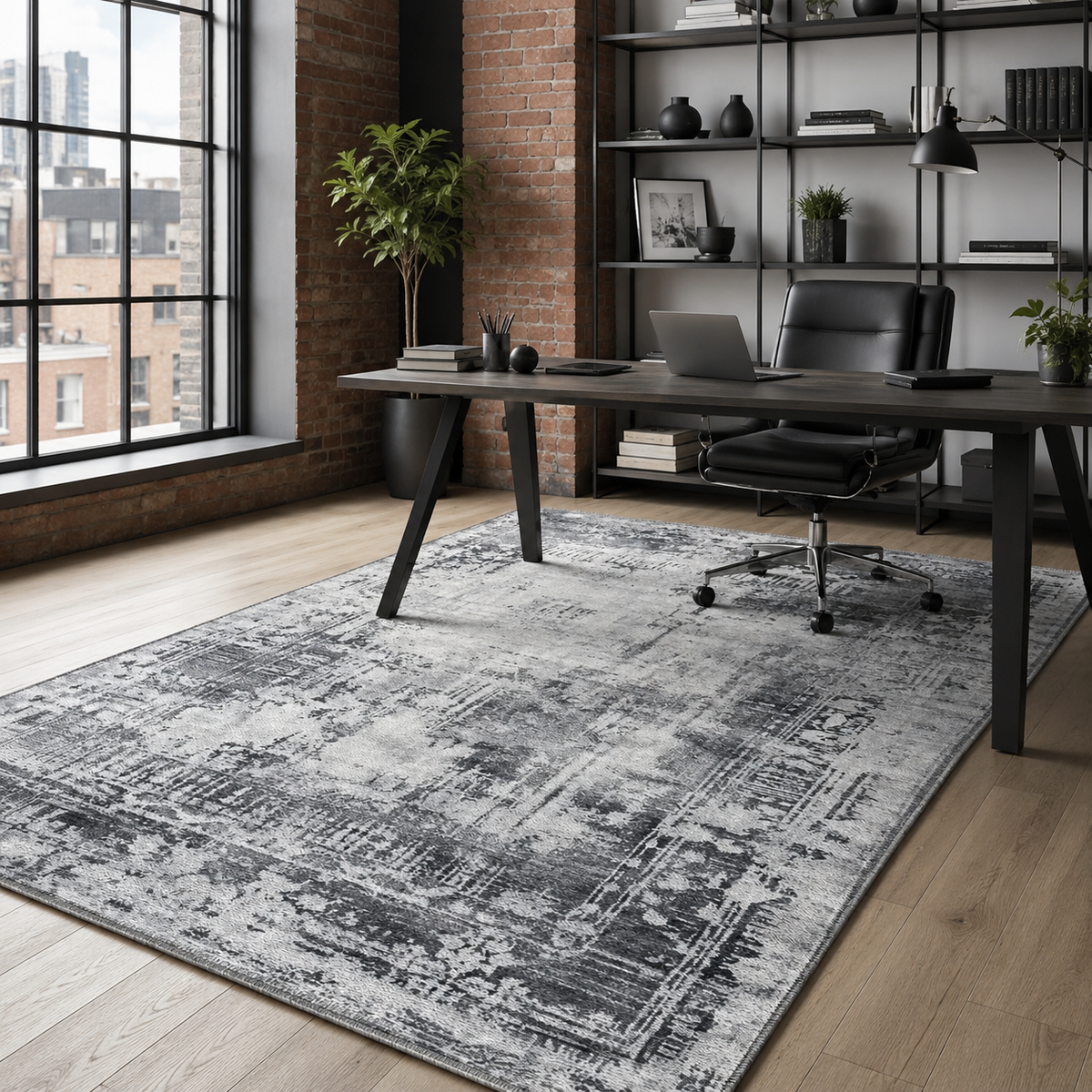 RW7012 washable chenille rug texture and pattern detail