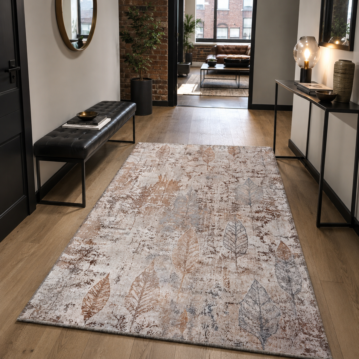 RW7013 washable chenille rug texture and pattern detail