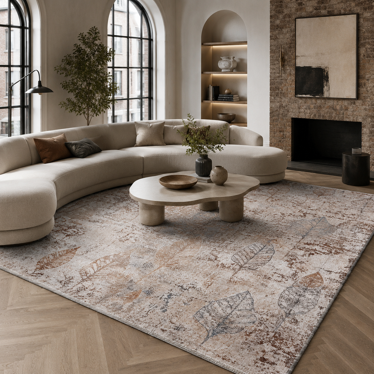 RW7013 washable chenille rug texture and pattern detail