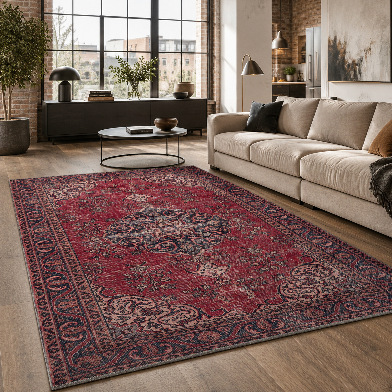RW7016 washable chenille area rug