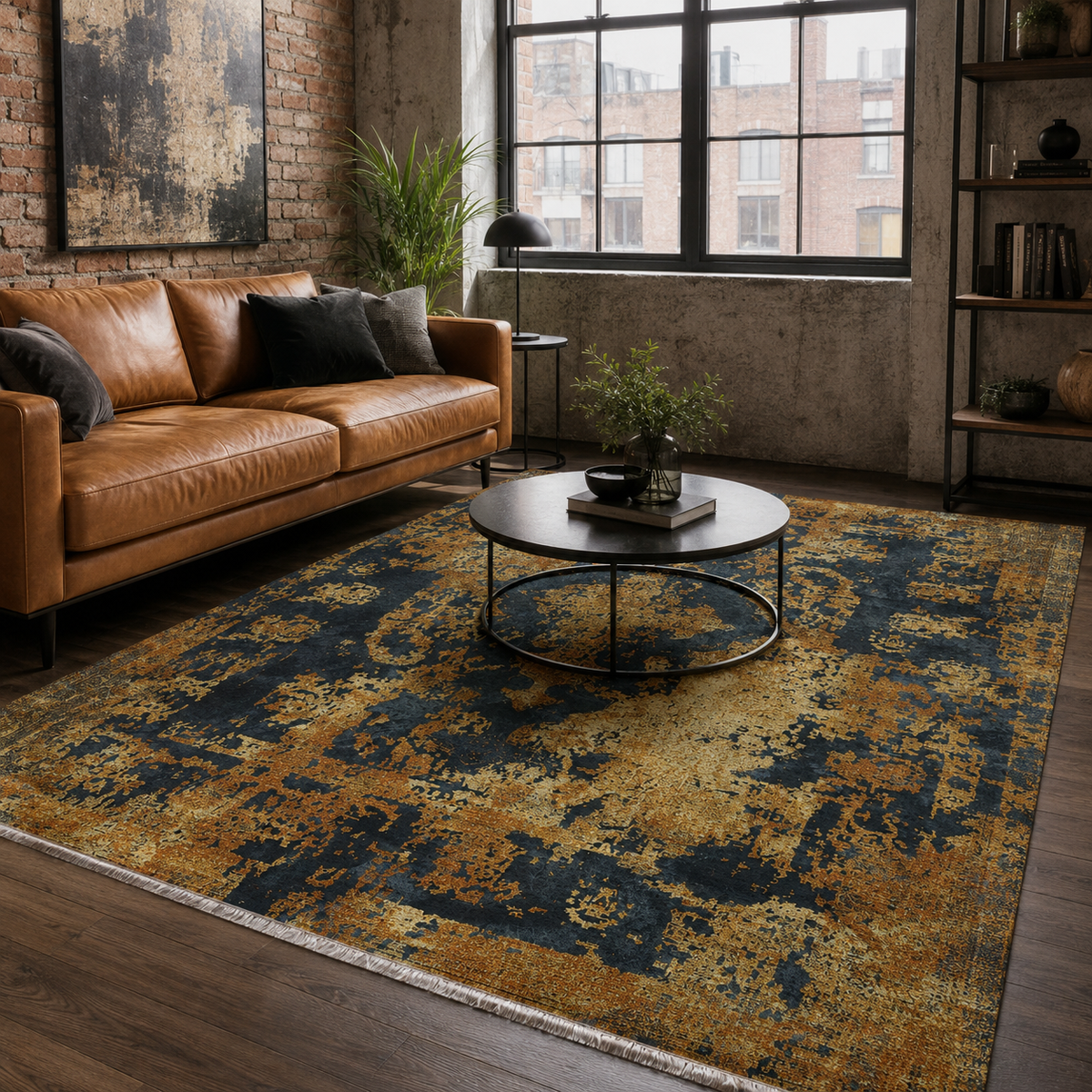 RW7019 washable chenille rug texture and pattern detail