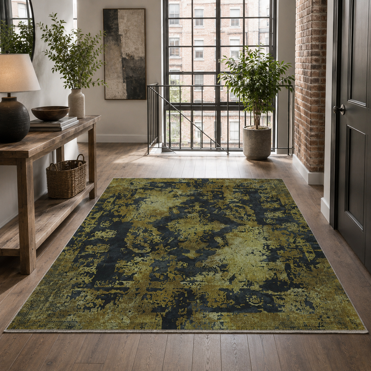 RW7020 washable chenille rug texture and pattern detail
