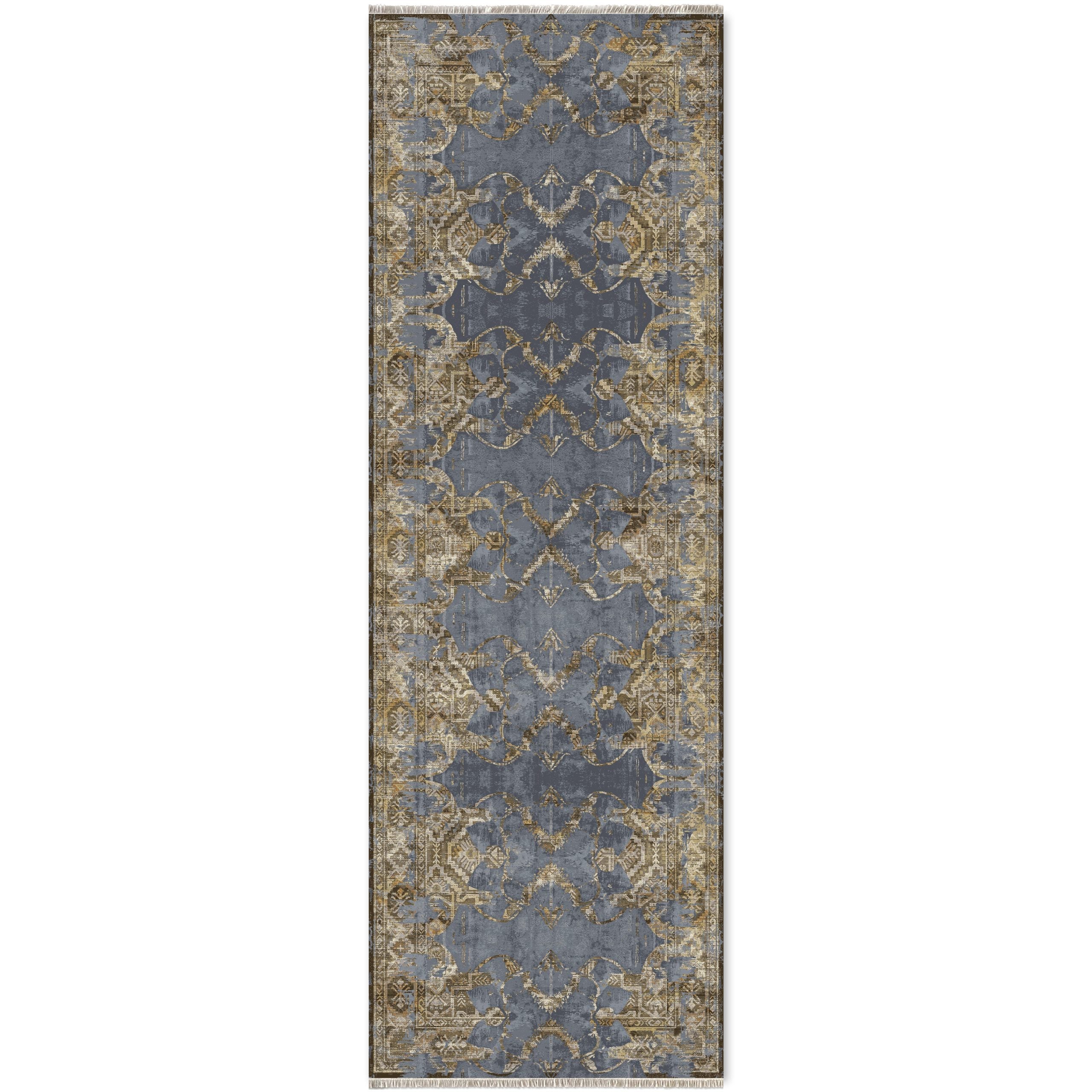 RW7022 washable chenille area rug viewed from above