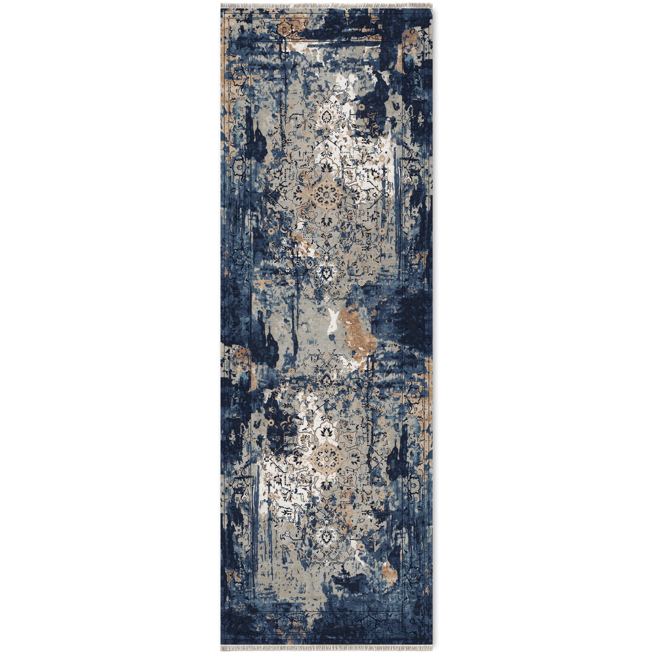 RW7023 washable chenille area rug viewed from above
