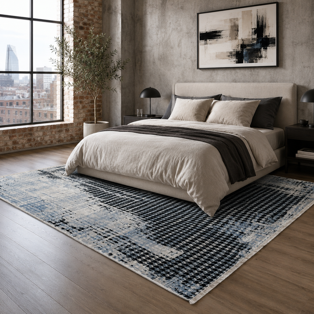 RW7026 washable chenille rug texture and pattern detail