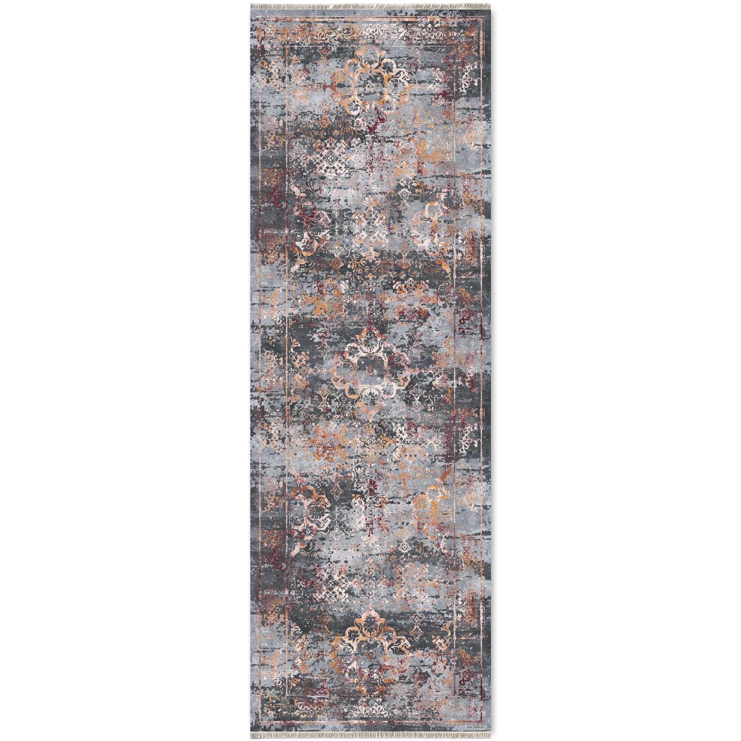 RW7027 washable chenille area rug viewed from above