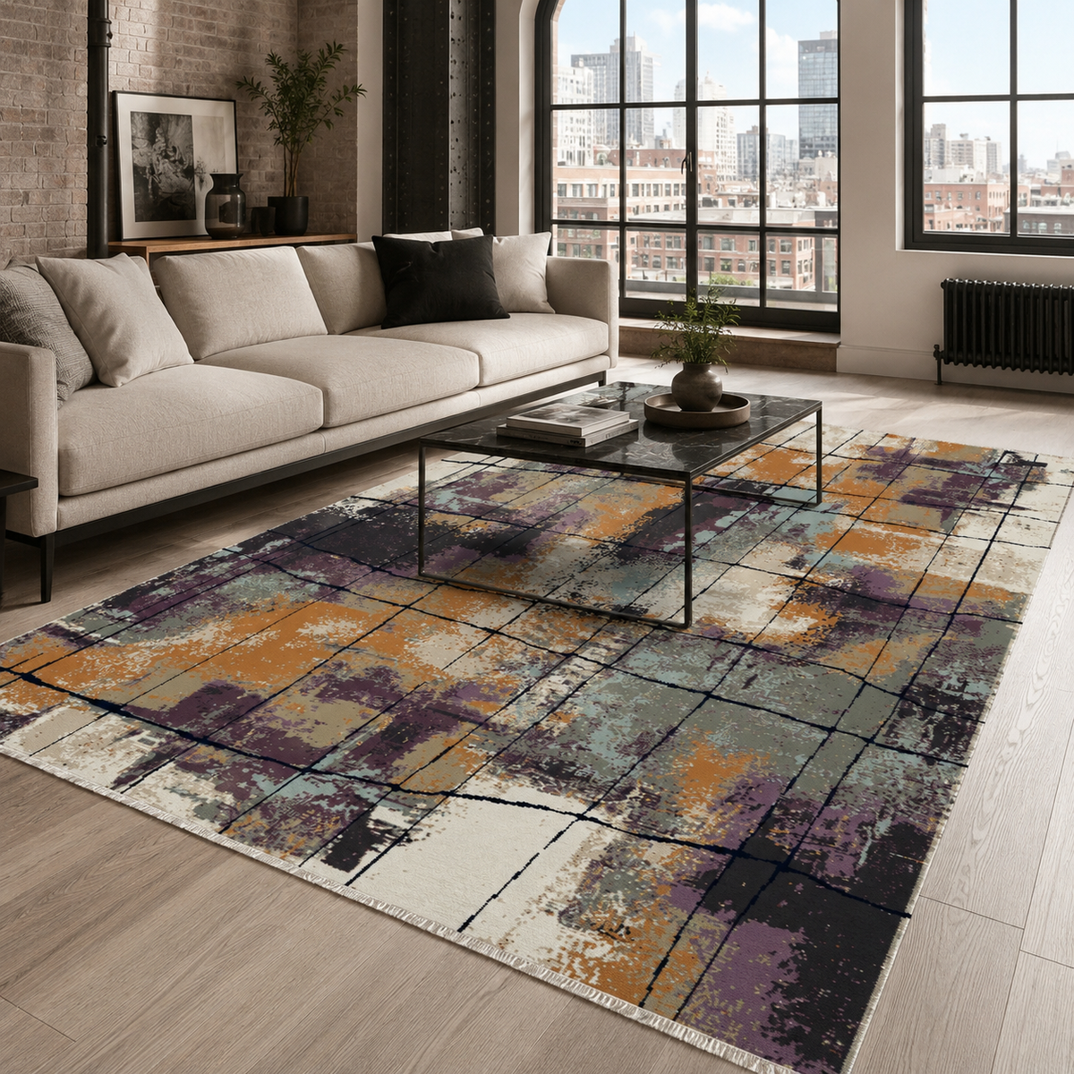 RW7030 washable chenille rug texture and pattern detail