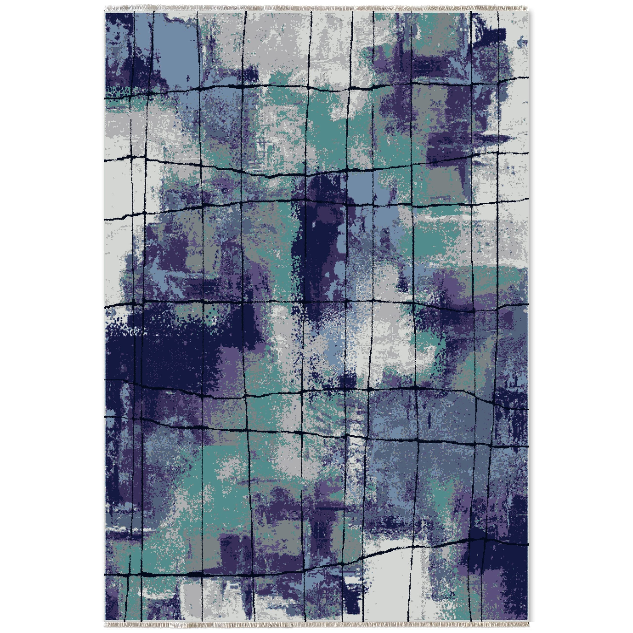 RW7031 washable chenille area rug viewed from above