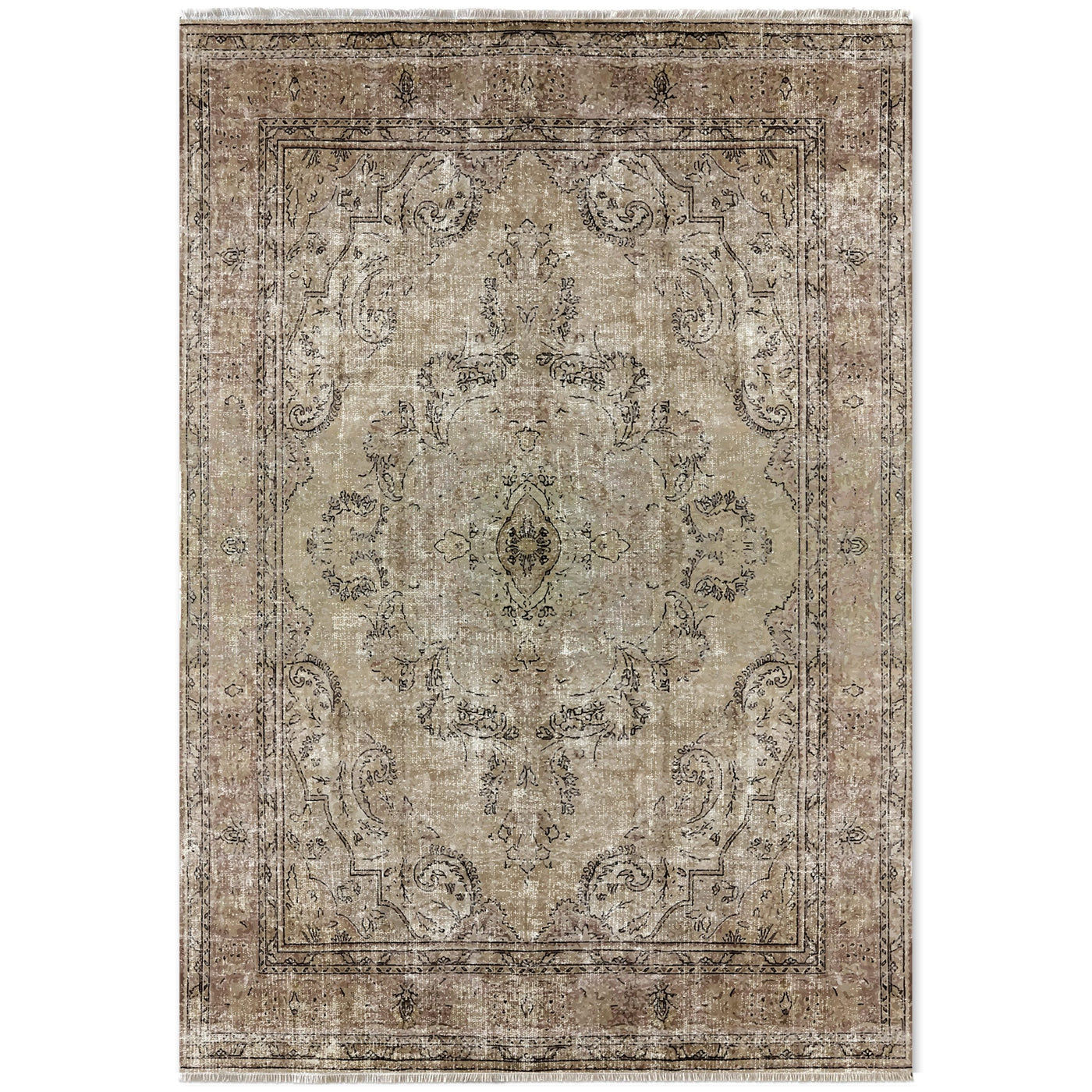 RW7033 washable chenille area rug viewed from above