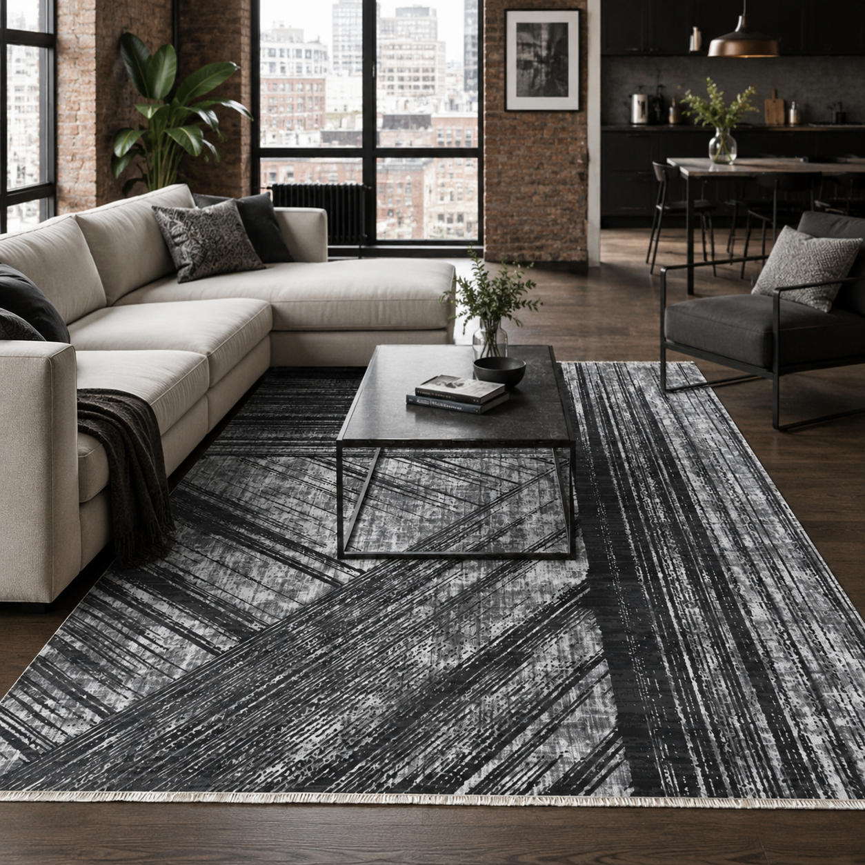 RW7037 washable chenille rug texture and pattern detail