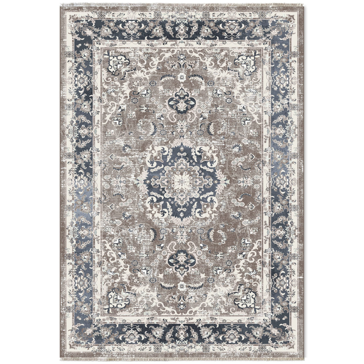 RW7039 washable chenille area rug viewed from above