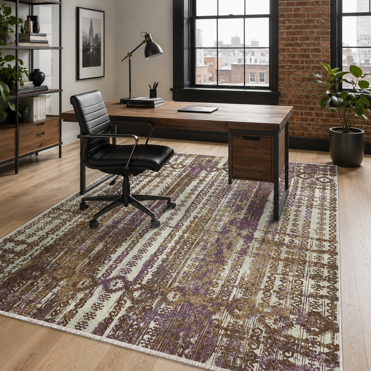 RW7041 washable chenille rug texture and pattern detail