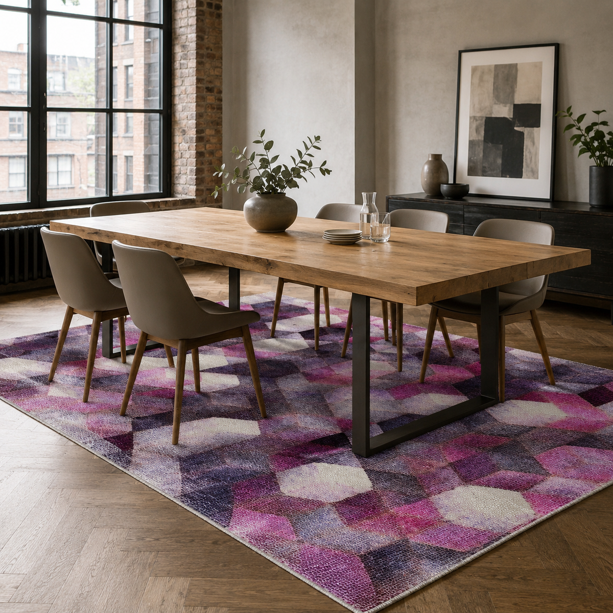 RW7045 washable chenille rug texture and pattern detail