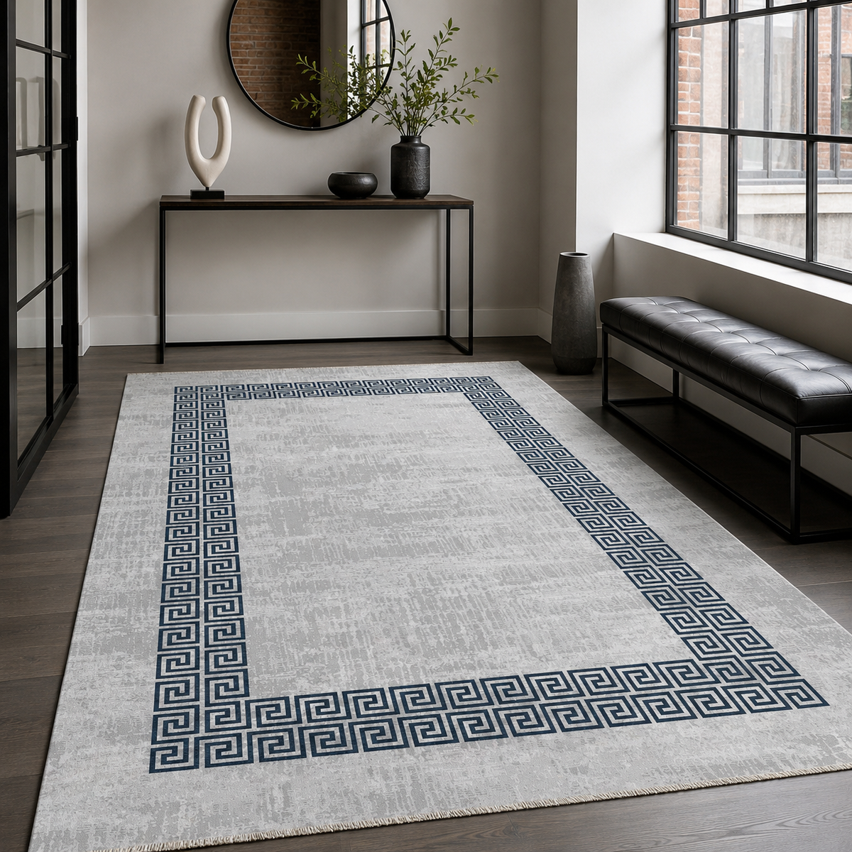 RW7051 washable chenille rug texture and pattern detail