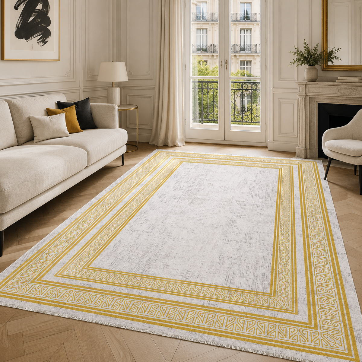 RW7055 washable chenille rug texture and pattern detail