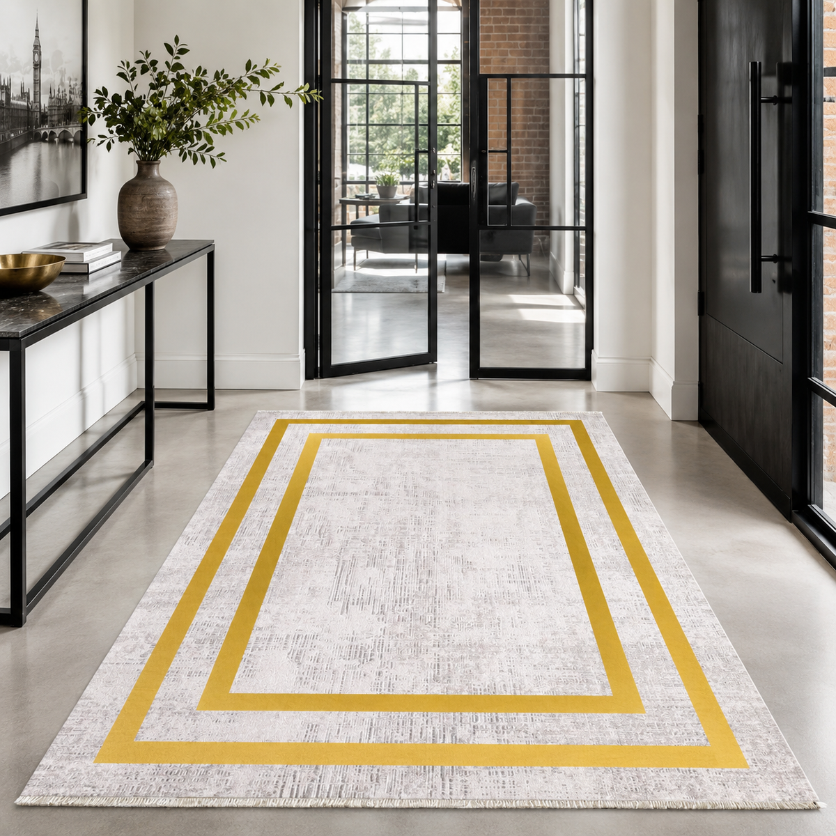 RW7056 washable chenille rug texture and pattern detail