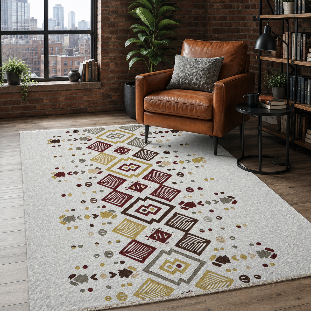 RW7059 washable chenille rug texture and pattern detail