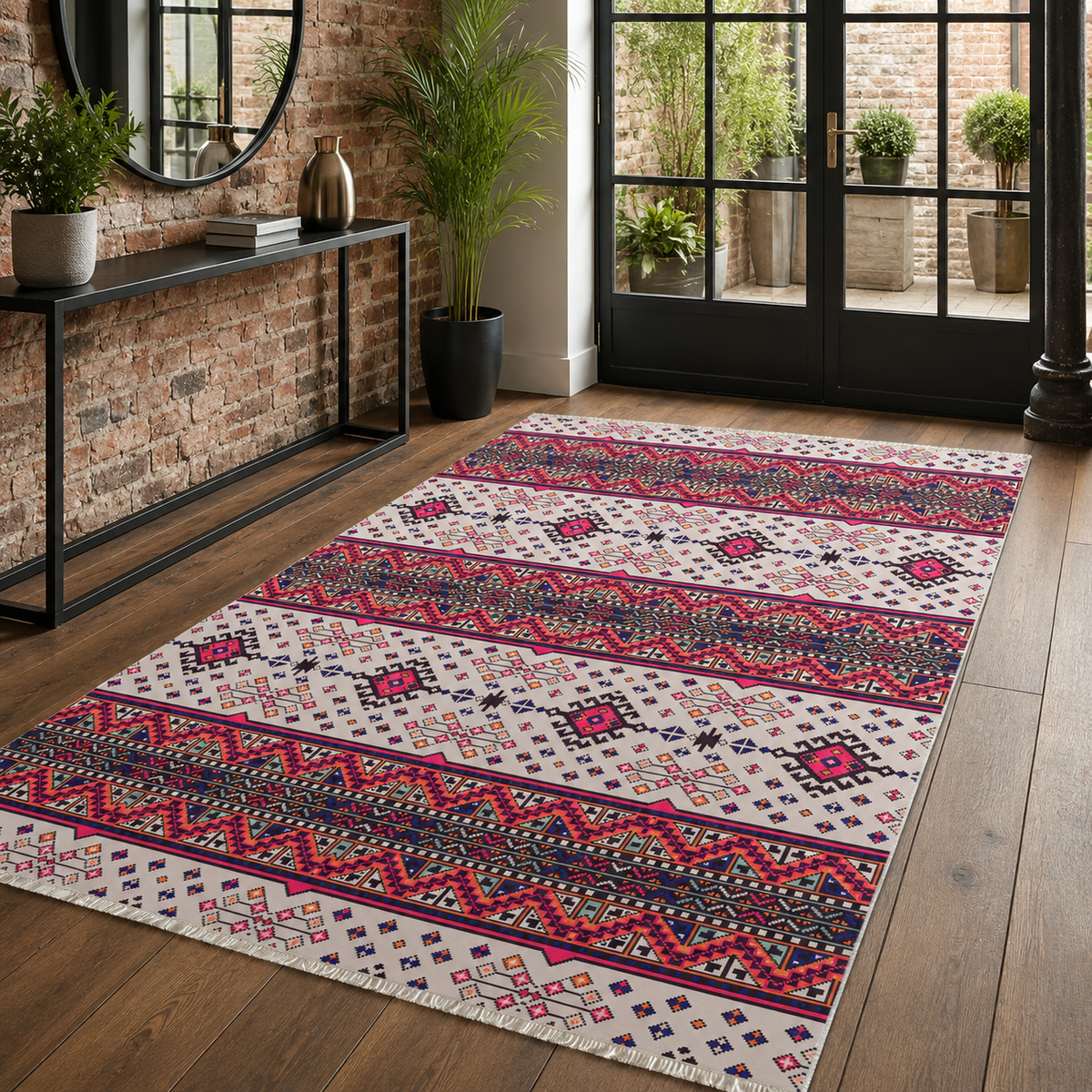 RW7060 washable chenille rug texture and pattern detail