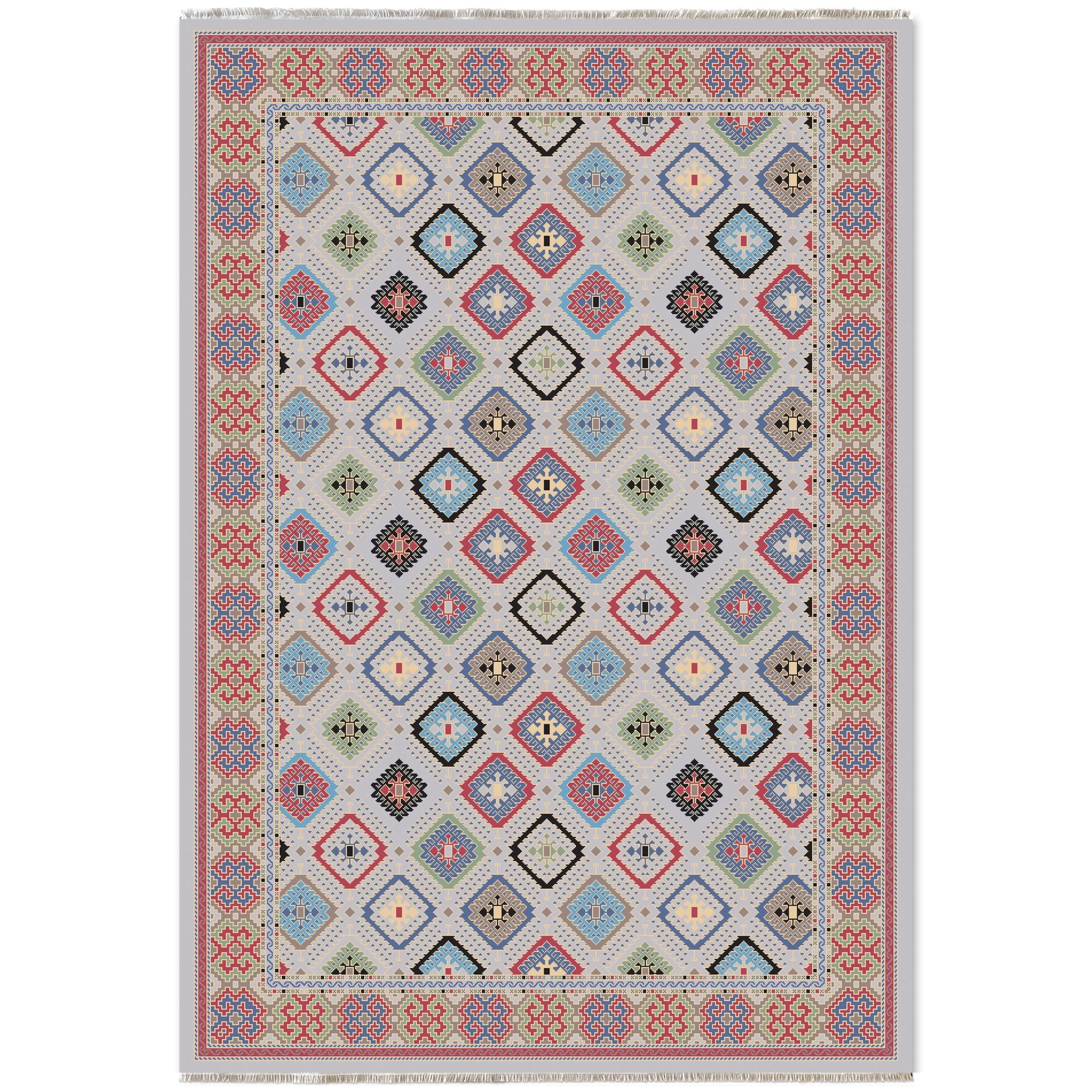 RW7061 washable chenille area rug viewed from above