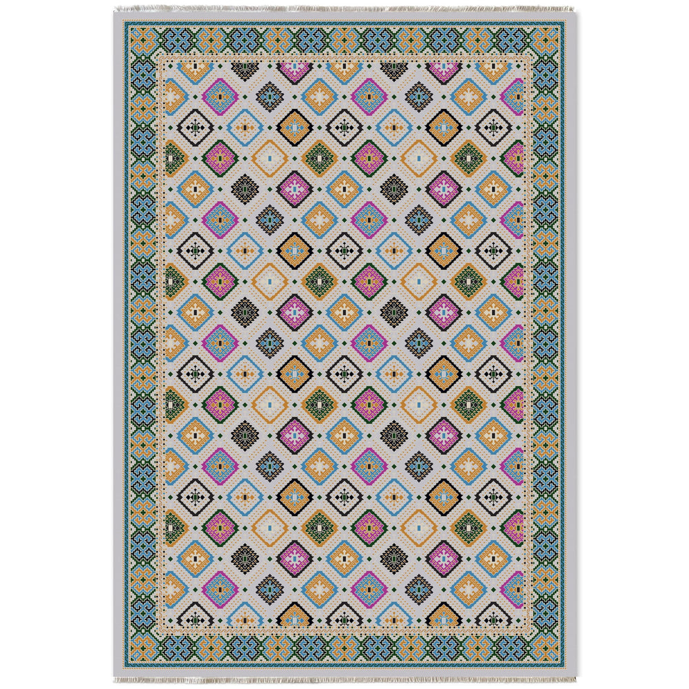 RW7062 washable chenille area rug viewed from above