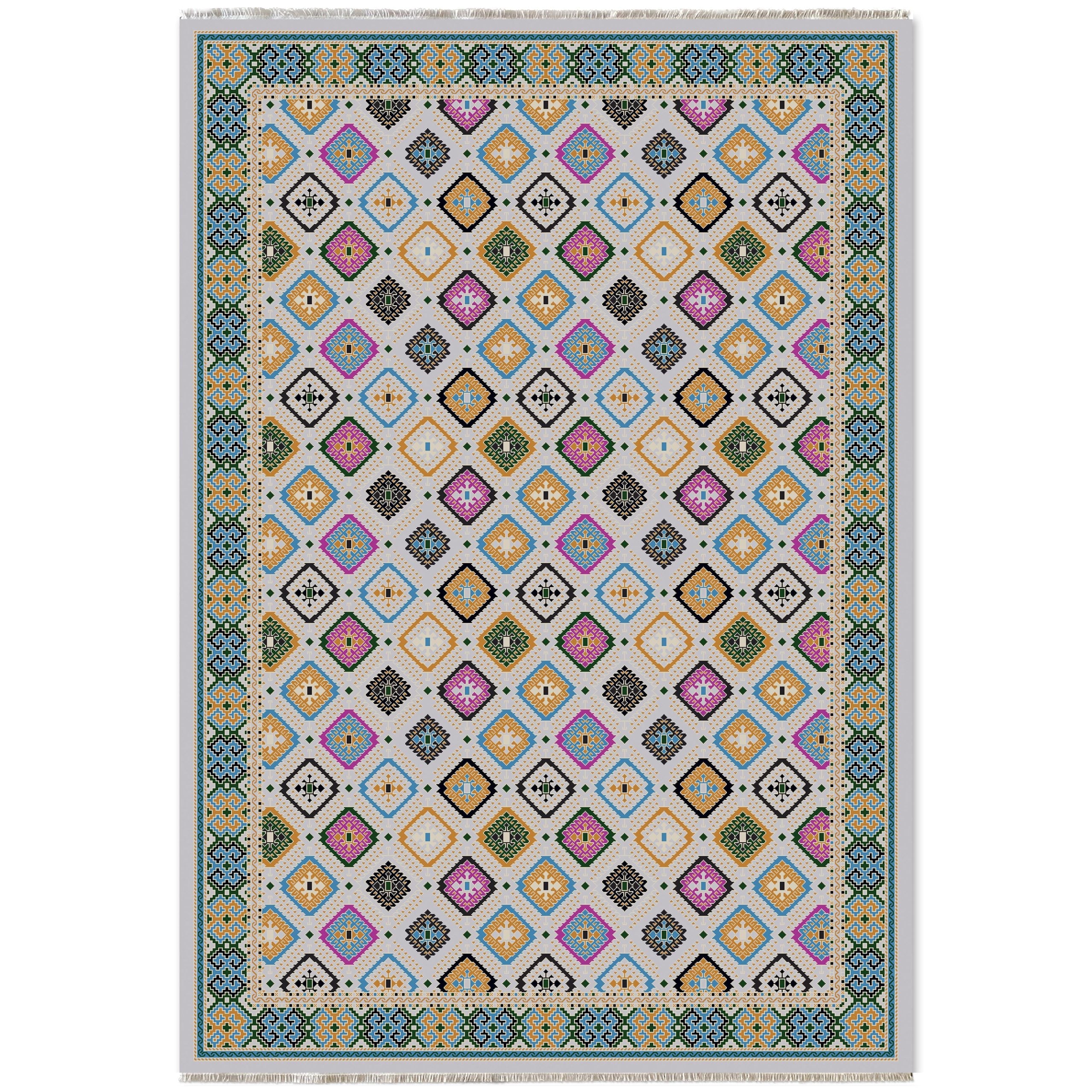 RW7062 washable chenille area rug viewed from above