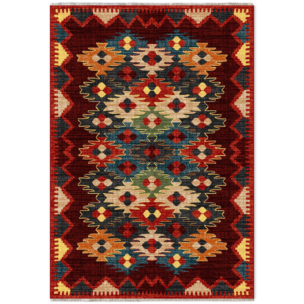RW7066 washable chenille area rug viewed from above