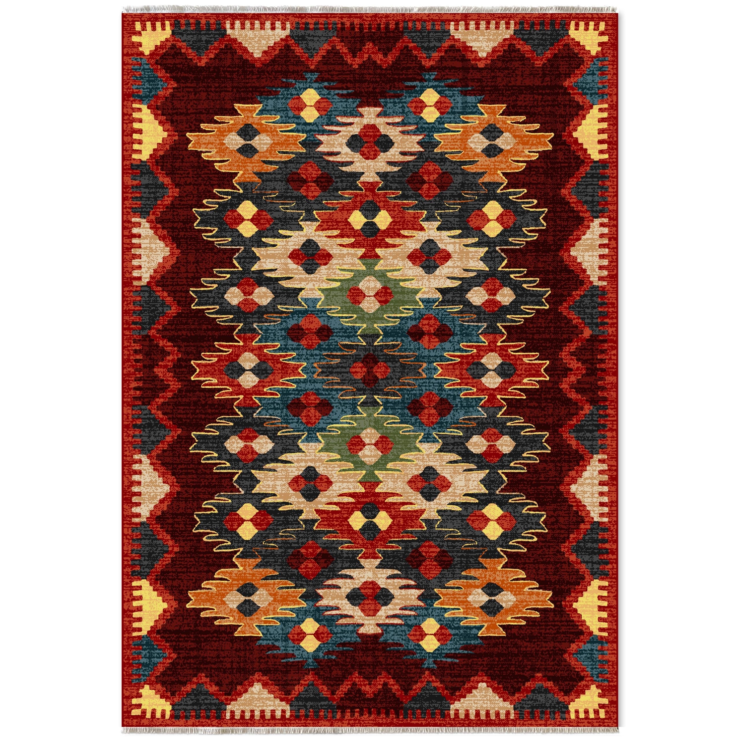 RW7066 washable chenille area rug viewed from above