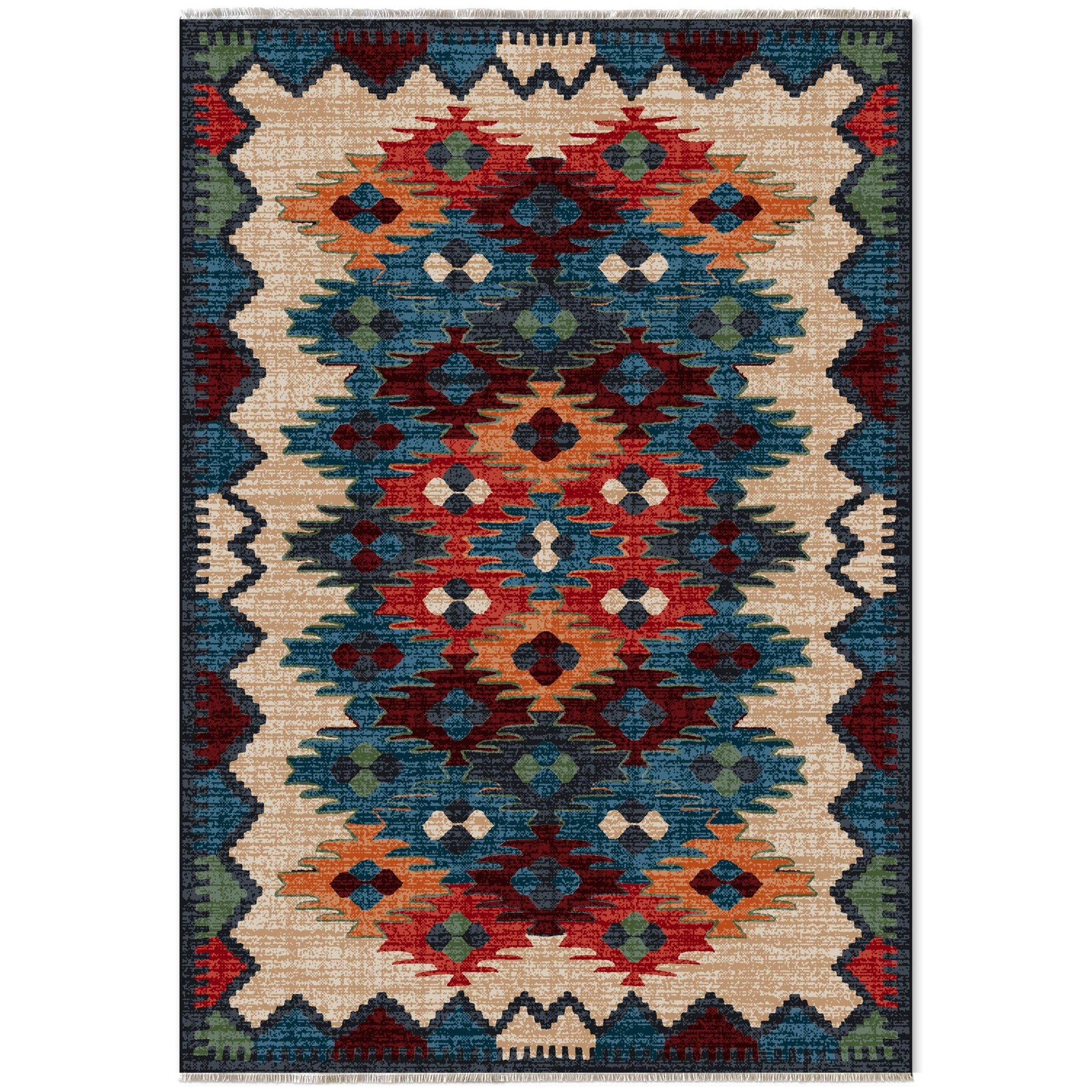 RW7067 washable chenille area rug viewed from above