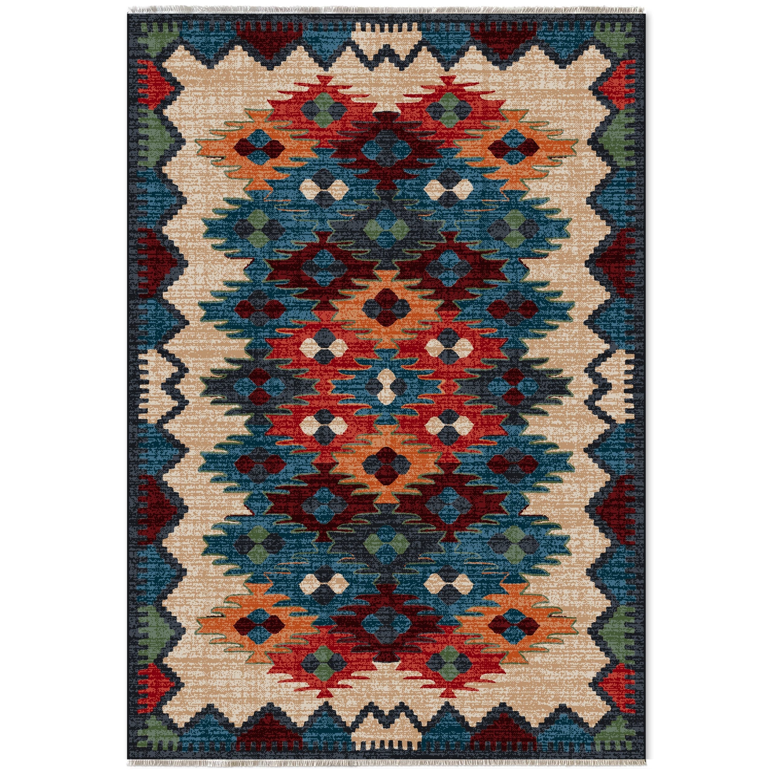 RW7067 washable chenille area rug viewed from above