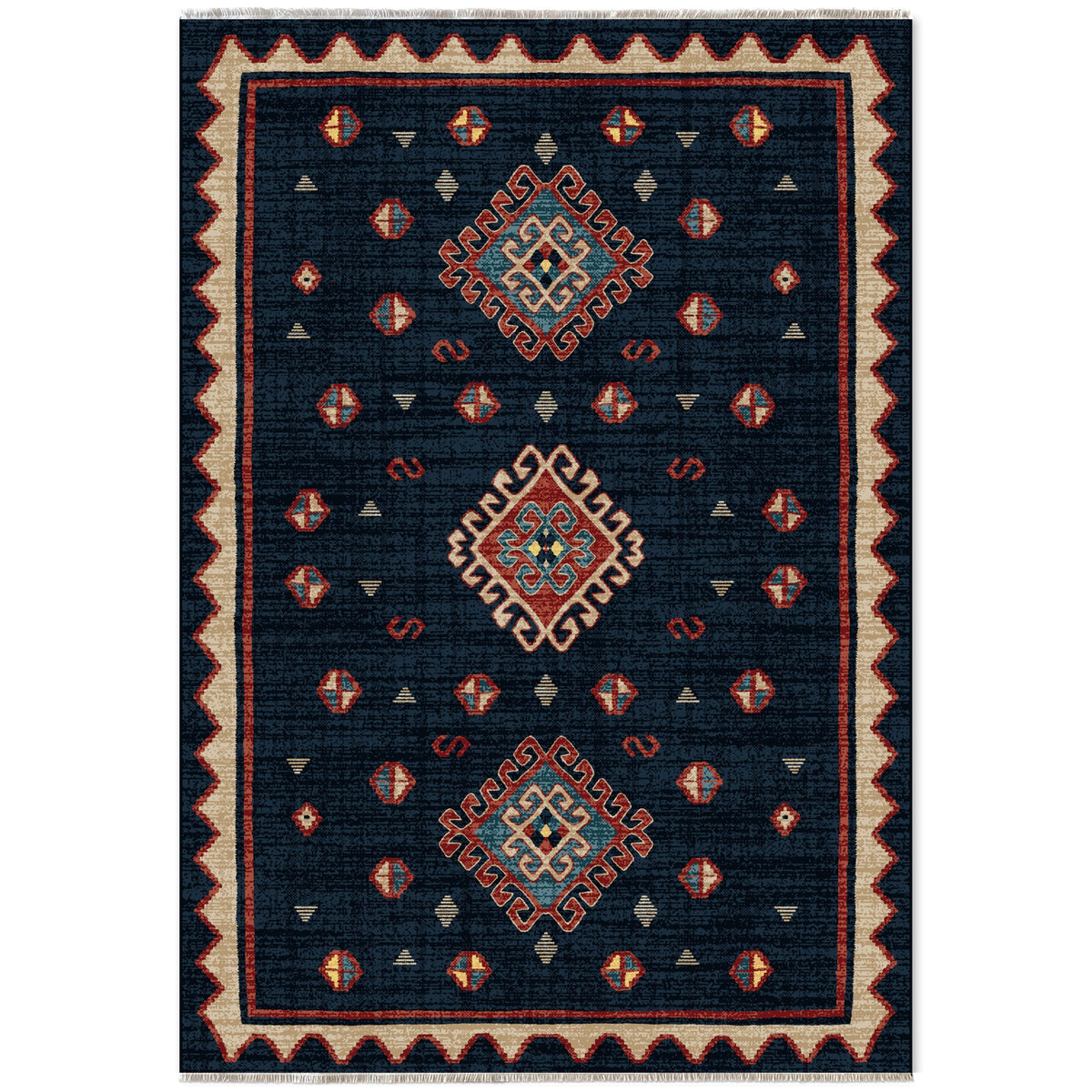 RW7068 washable chenille area rug viewed from above
