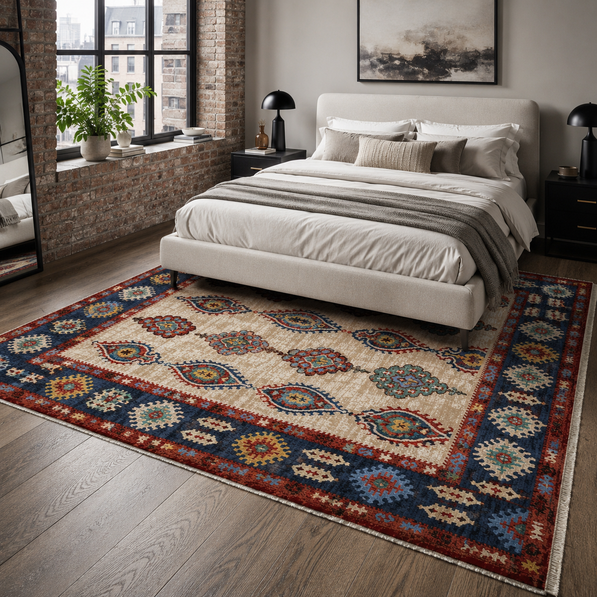 RW7071 washable chenille rug texture and pattern detail