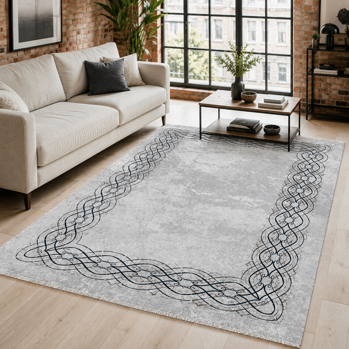 RW7075 washable chenille area rug