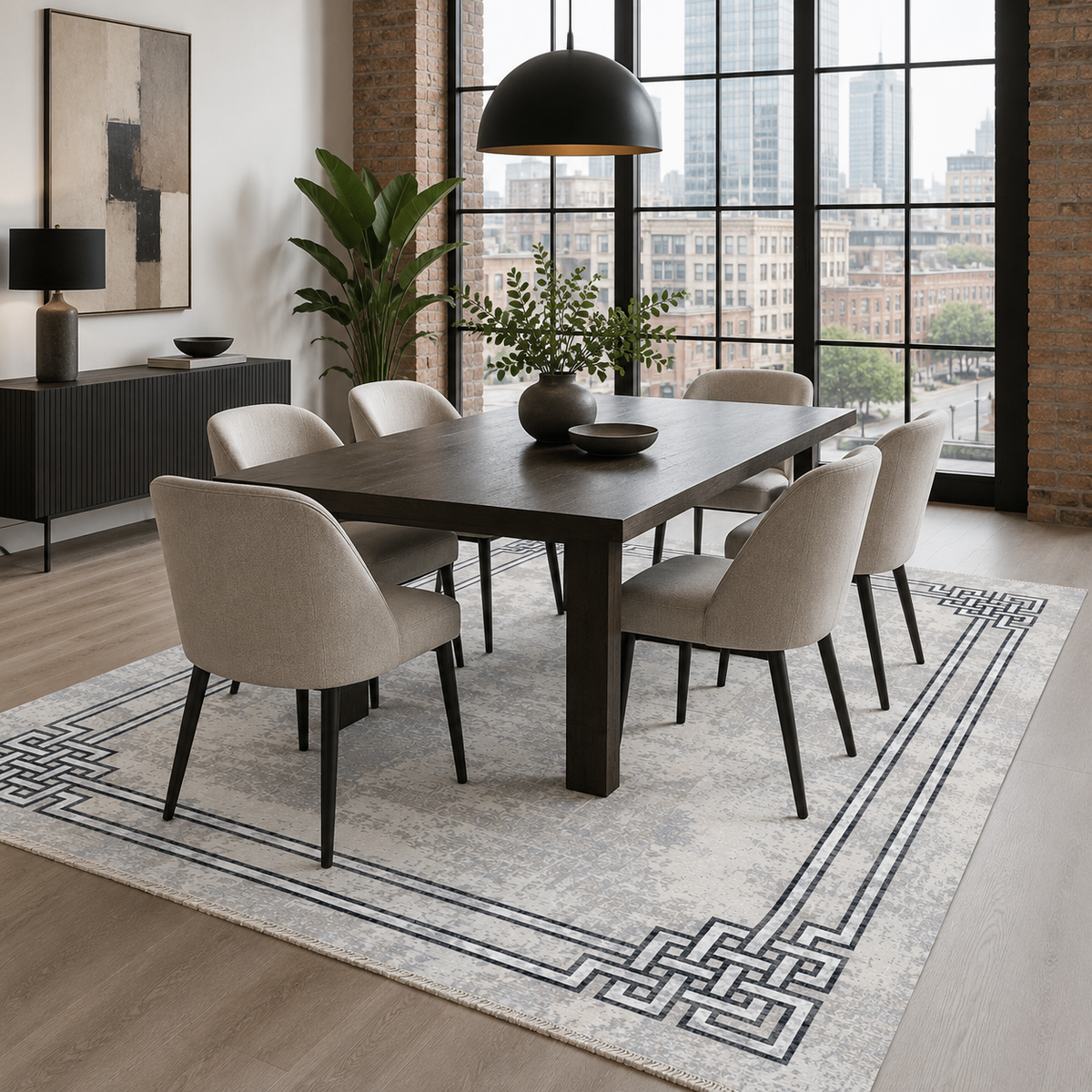 RW7076 washable chenille rug texture and pattern detail