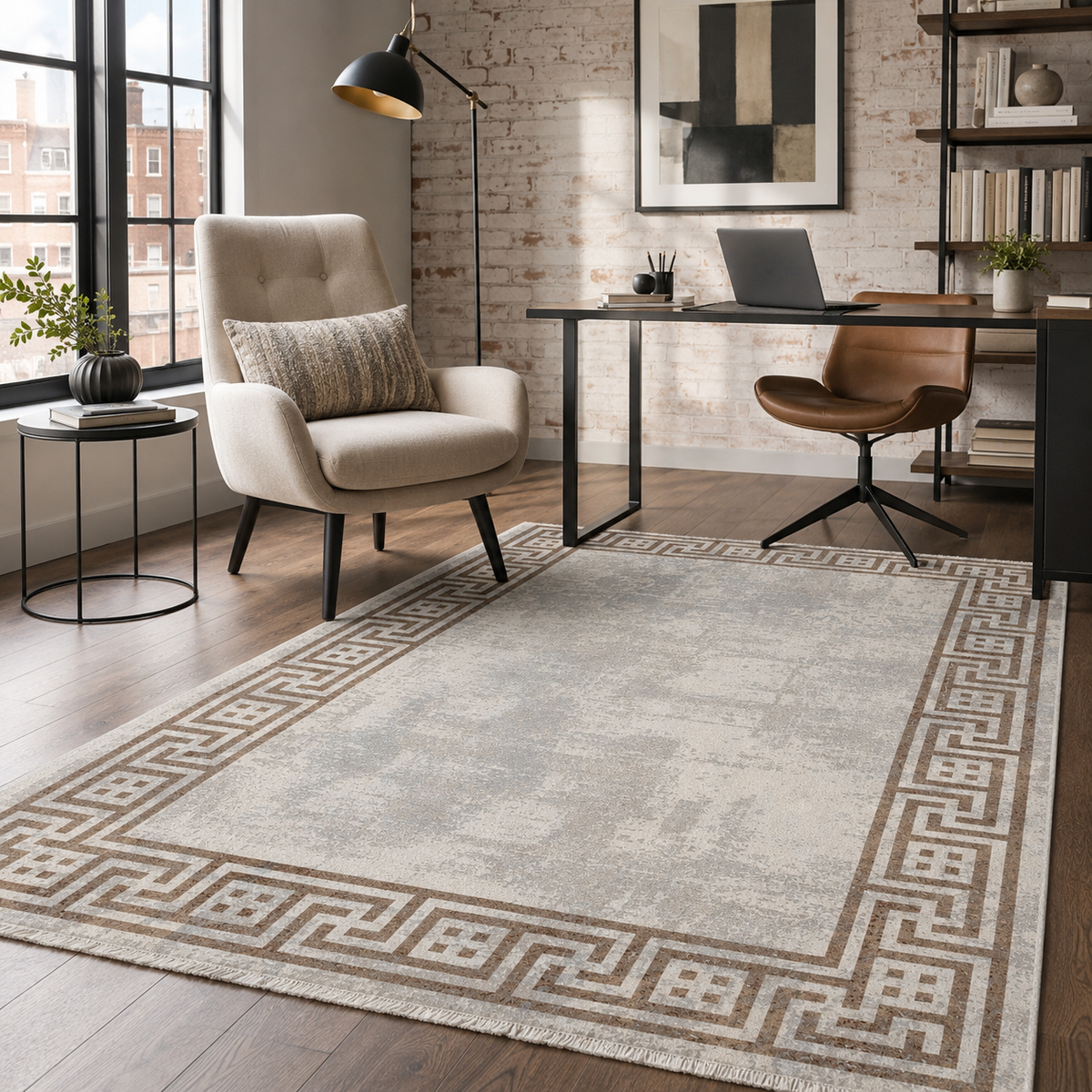 RW7077 washable chenille rug texture and pattern detail