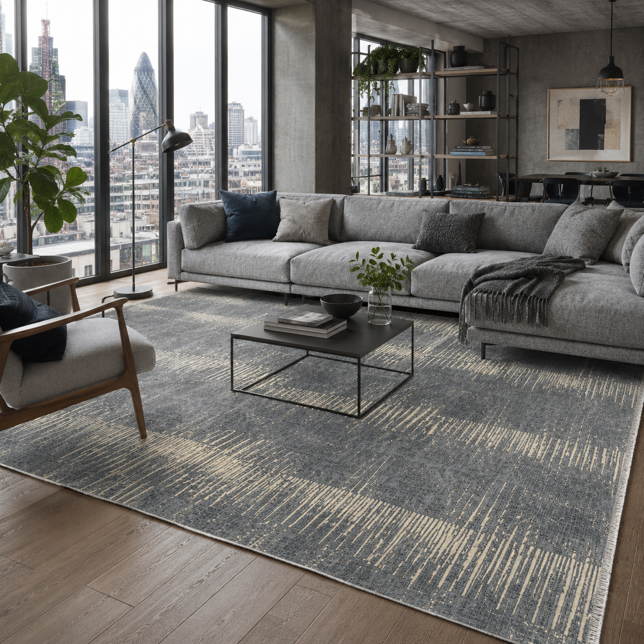 RW7079 washable chenille rug texture and pattern detail