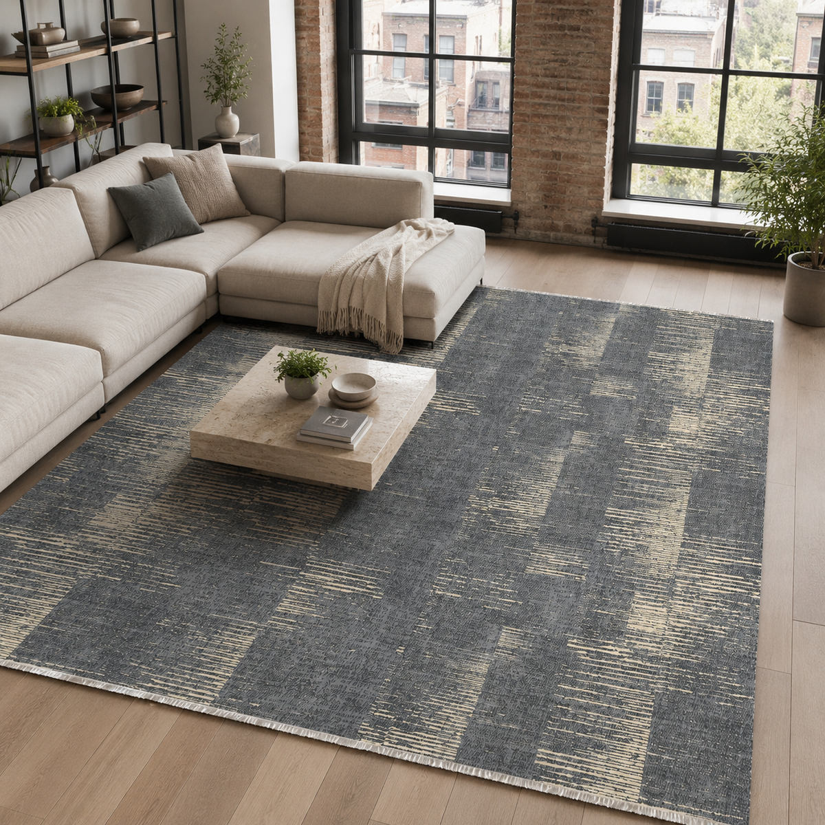 RW7079 washable chenille rug texture and pattern detail