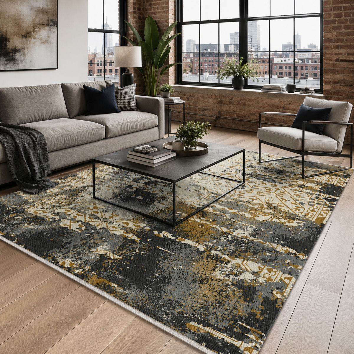 RW7089 washable chenille rug texture and pattern detail