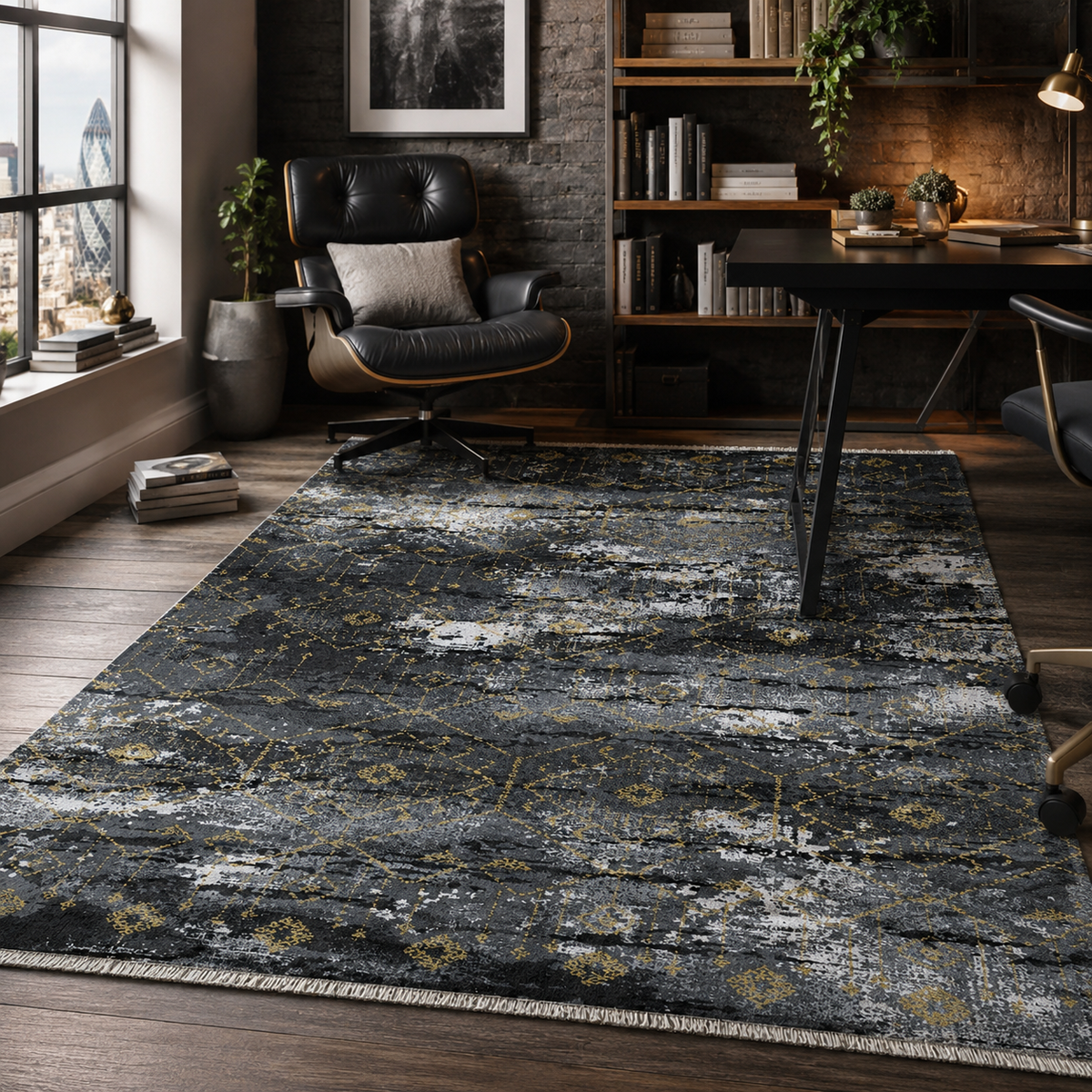RW7090 washable chenille rug texture and pattern detail