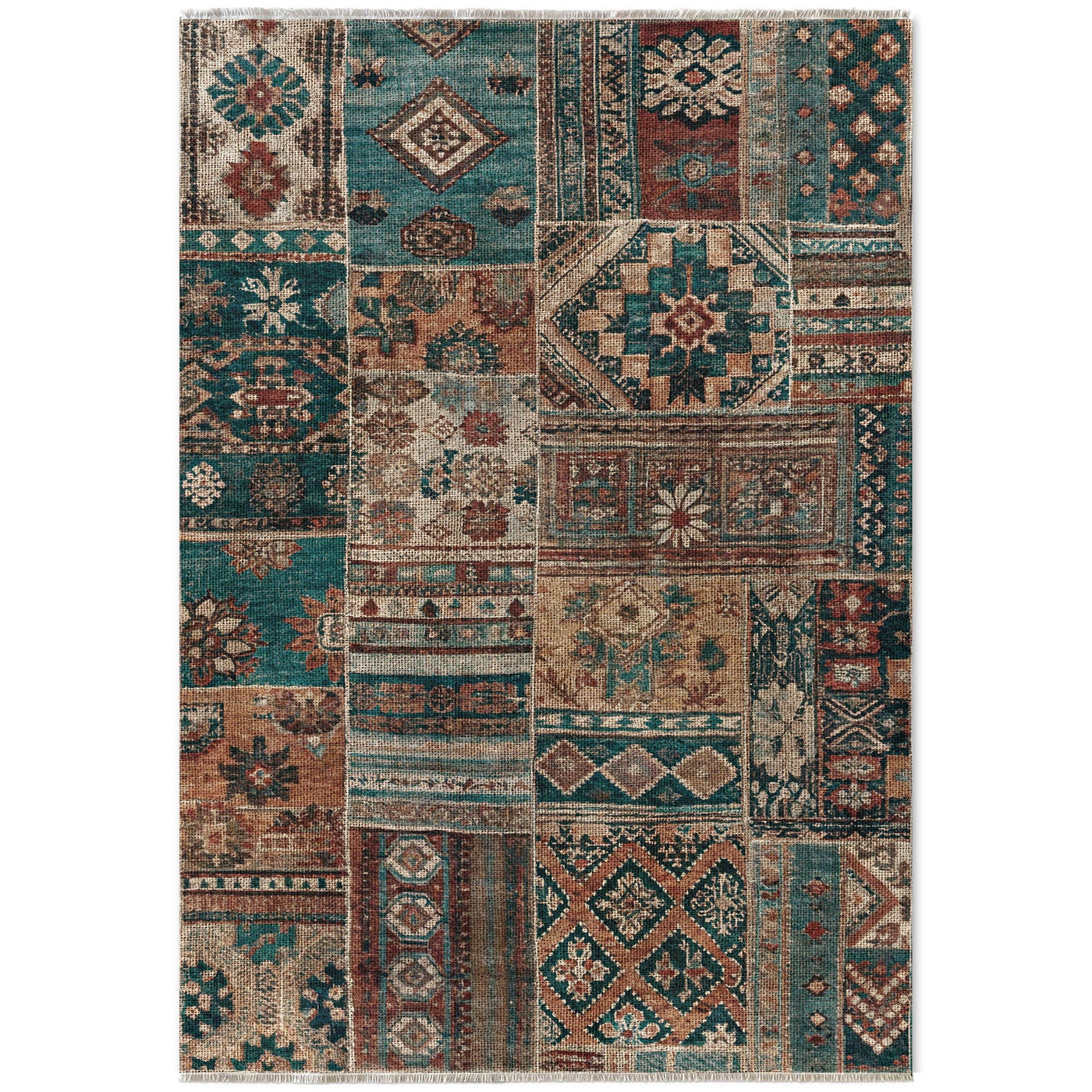 RW7095 washable chenille area rug viewed from above