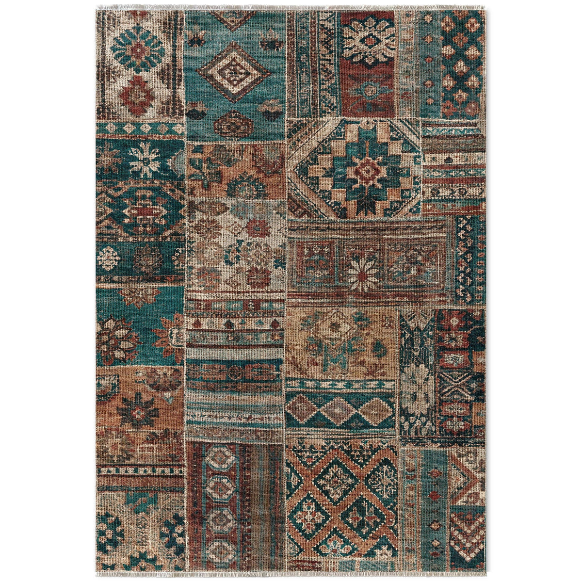 RW7095 washable chenille area rug viewed from above