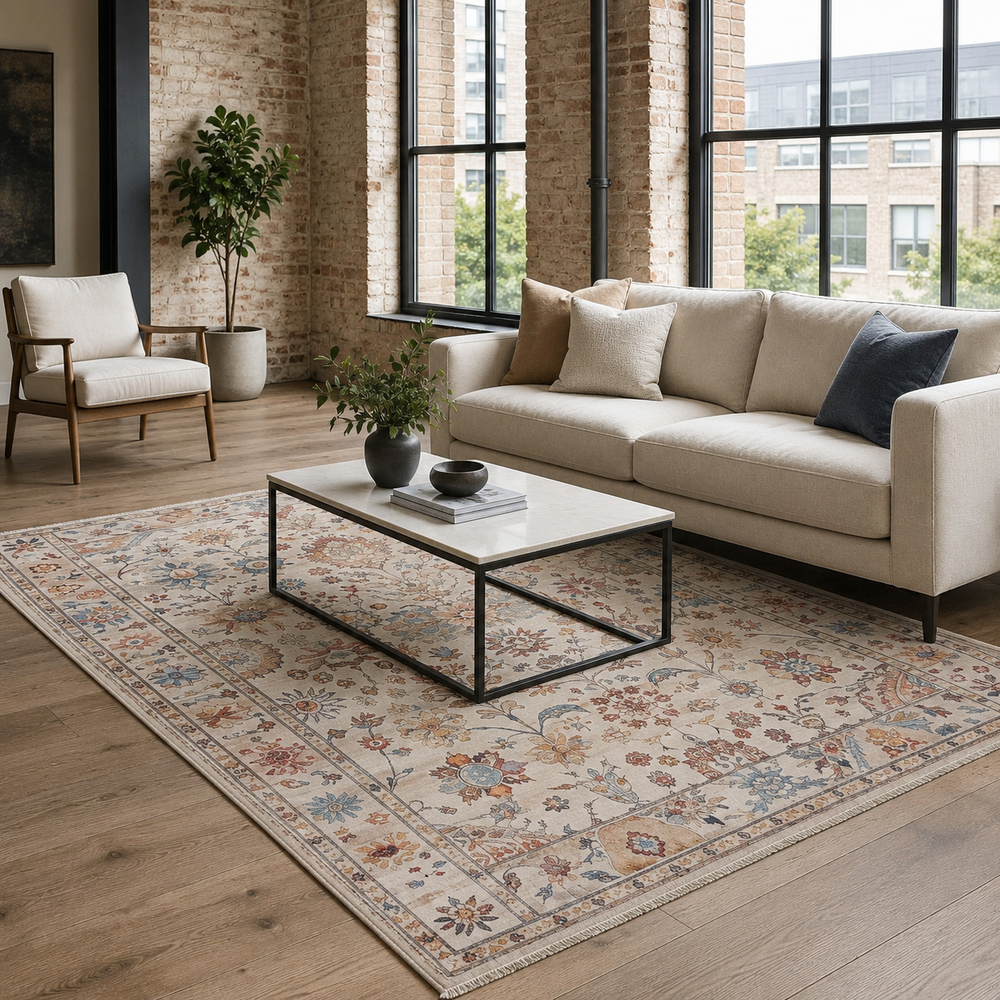 RW7098 washable chenille area rug