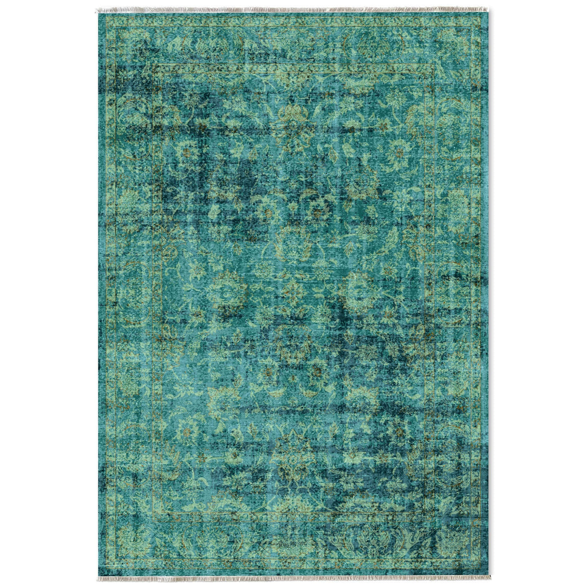 RW7104 washable chenille area rug viewed from above